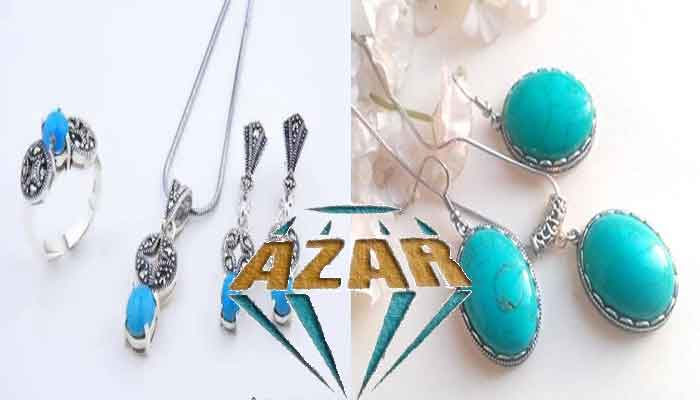 turquoise necklace and earring